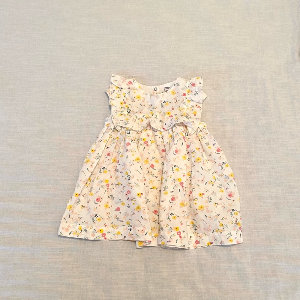 Petit Bateau 18M Floral Smock Dress